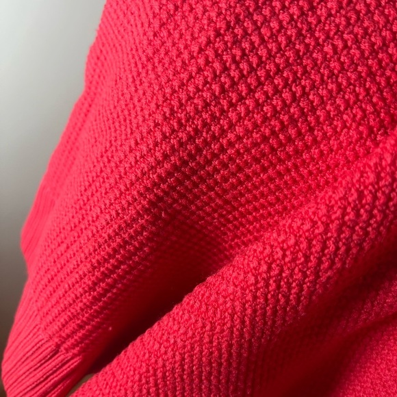 Trina Turk Women Red Boat Neck Button Long Sleeve Merino Wool Paris Sweater S - Picture 7 of 9